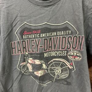 Harley Davidson mens grey Large shirt with Authentic and Budke North Platte NE